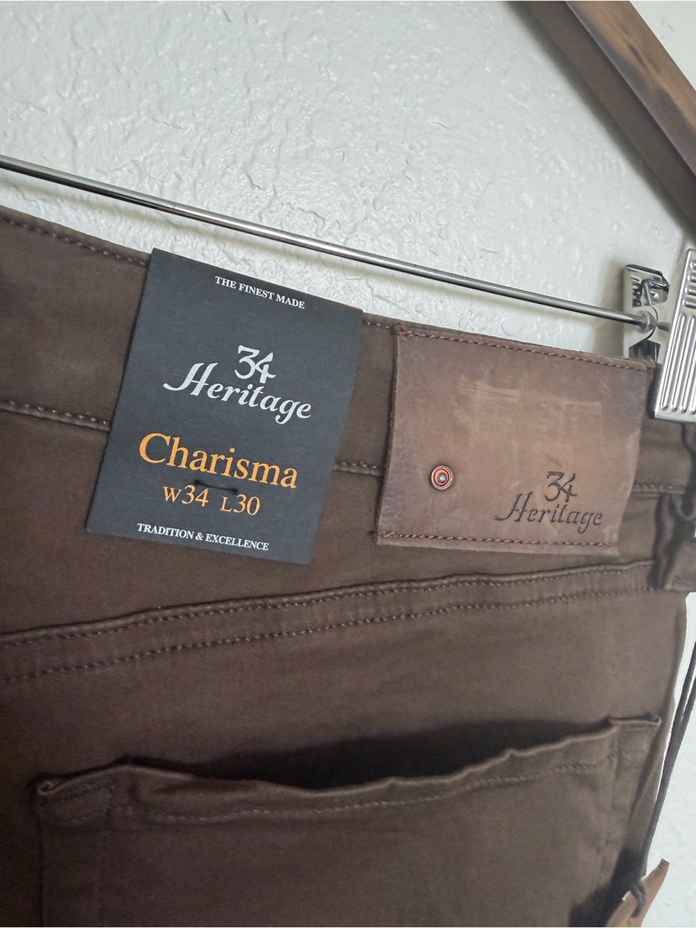 NWT 34 Heritage Charisma Brown Comfort Rise Classic Pants 34 x 30 34x30